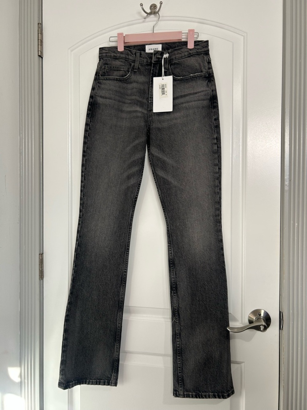 Frame Denim Le Crop Mini Boot Black Flare Jeans Size 25 NWT retro 70s chic boho